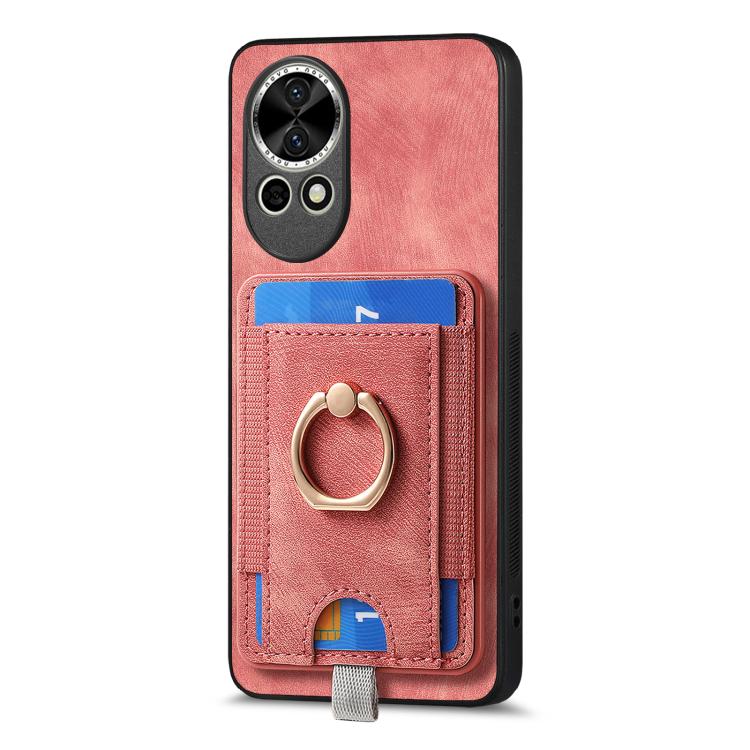 Funda de Cuero con Tarjetero Magnético Divisible para Huawei Nova 13 Pro (Rosa)