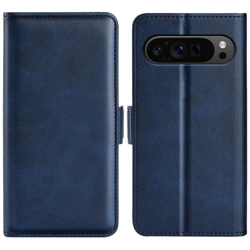 Funda de Cuero con Tapa Horizontal y Hebilla Magnética Doble Cara para Google Pixel 9 Pro Xl (Azul Oscuro)