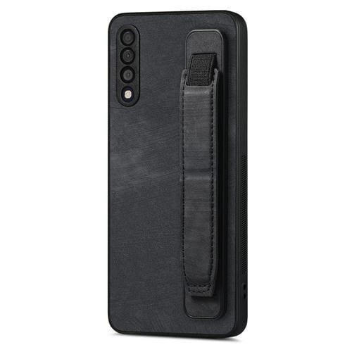 Funda Trasera Samsung Galaxy A50S Cuero con Soporte para Pulsera (Negro)