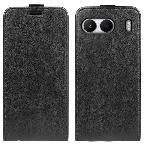 Funda de Cuero con Tapa Vertical para OnePlus Nord 4 (Negro)