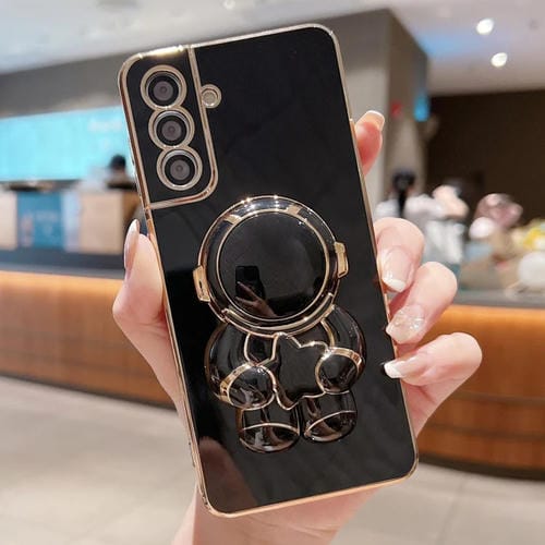 Estuche para Teléfono Samsung Galaxy M54 / F54 Embrace Stars con Soporte Astronauta Galvanizado (Negro)