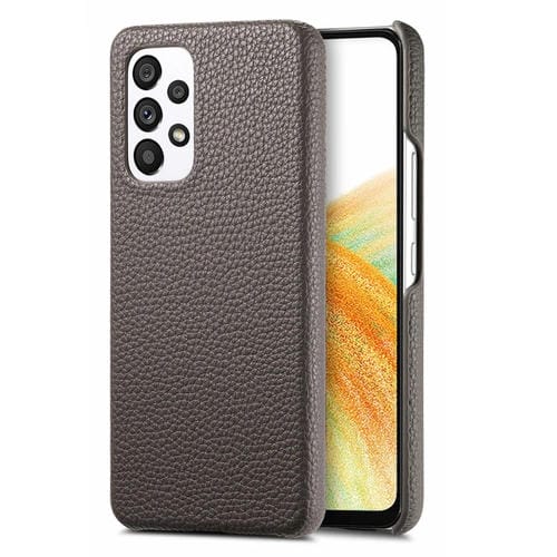 Funda Trasera para Samsung Galaxy A33 5G Litchi Oil Edge Cuero (Gris)