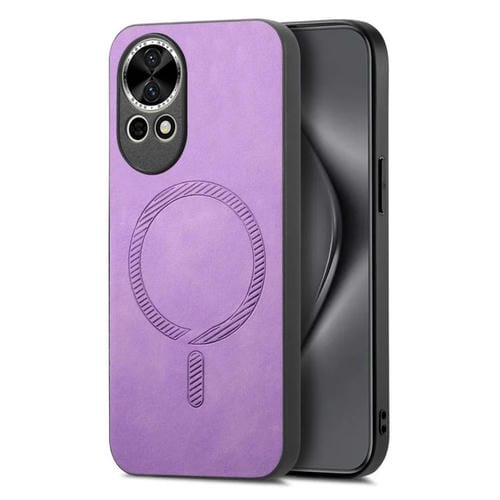 Funda Trasera PU Magsafe Retro para Huawei Nova 13/12 (Morado)