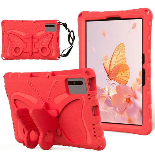 Funda De Eva A Prueba De Golpes Con Soporte De Mariposa Para Tablet Samsung Galaxy Tab S9 11 X710 (Roja)