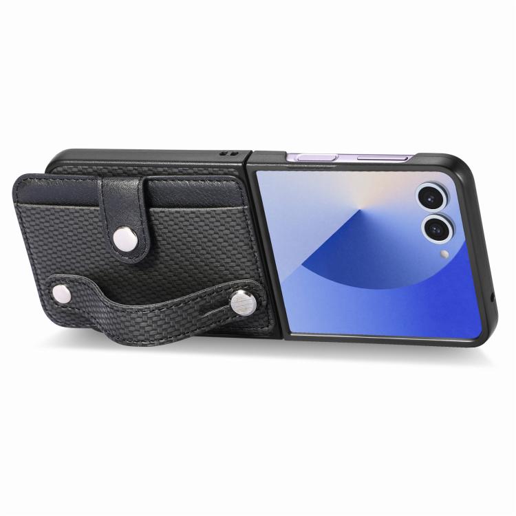 Funda trasera con función atril para Samsung Galaxy Z Flip7 5G, color negro