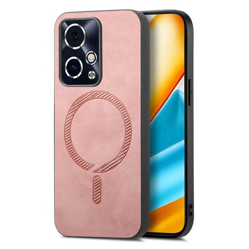 Funda Trasera Magnética de PU para Honor 90 GT 5G con Magsafe (Rosa) Estilo Retro