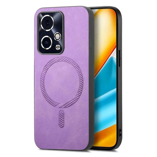 Funda Trasera Magnética de PU para Honor 90 GT 5G con Magsafe (Morado) Estilo Retro
