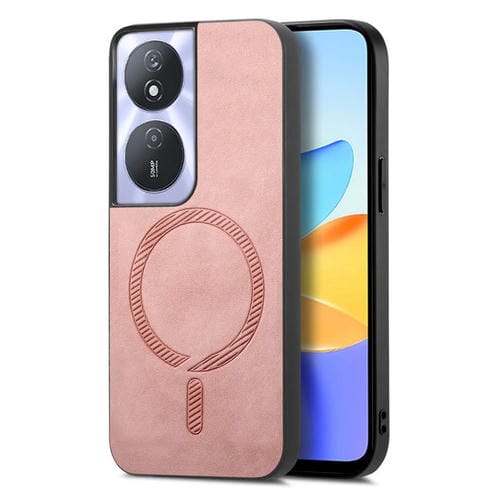 Funda Trasera Magnética PU para Honor Play 50 Plus 5G con Magsafe (Rosa)