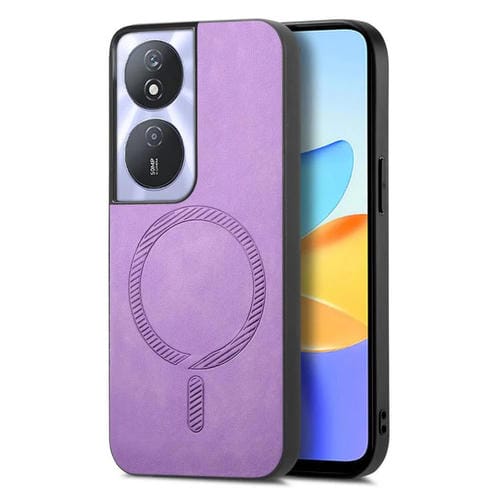 Funda Trasera Magnética de PU para Honor Play 50 Plus 5G con Magsafe (Morado)