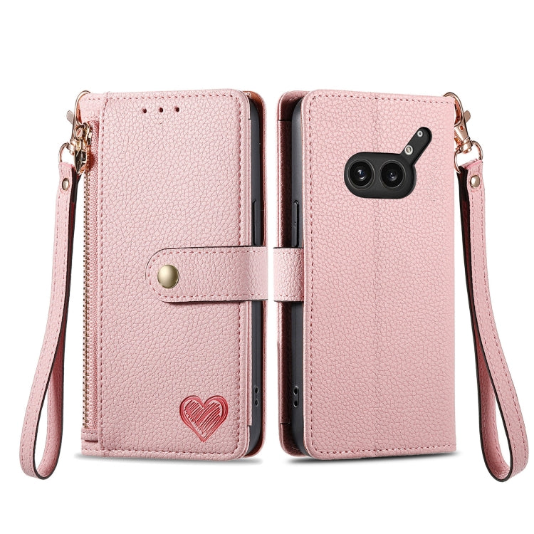 Funda de Cuero For Nothing 2A Plus con Cordón y Cremallera (Rosa)
