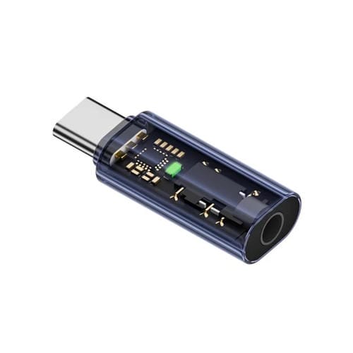 Adaptador Auriculares Tipo C a 3,5 mm Decodificación Audio Dac iPhone 15 (Azul)