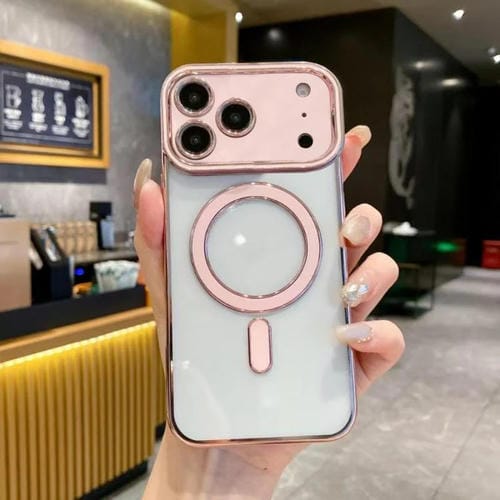 Funda de TPU Magsafe original de imitación para iPhone 17 Pro Max (rosa)