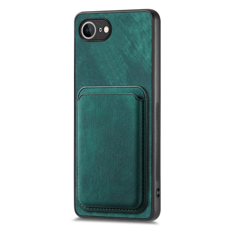Funda Magnética para Teléfono iPhone 16E Cuero Retro TaRJetero (Verde)