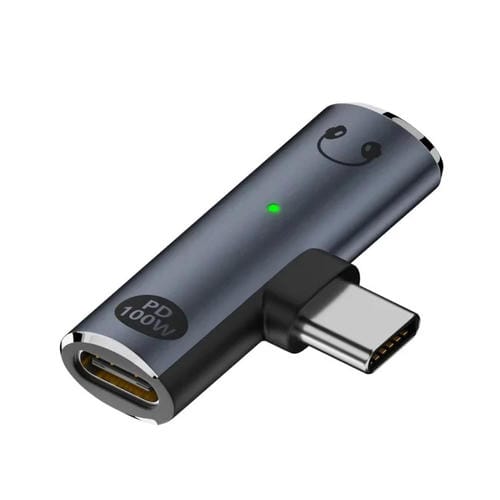 Adaptador de Conversión Cargador PD 100W con Auriculares Tipo C a 3,5 mm para iPhone 16 (Gris)