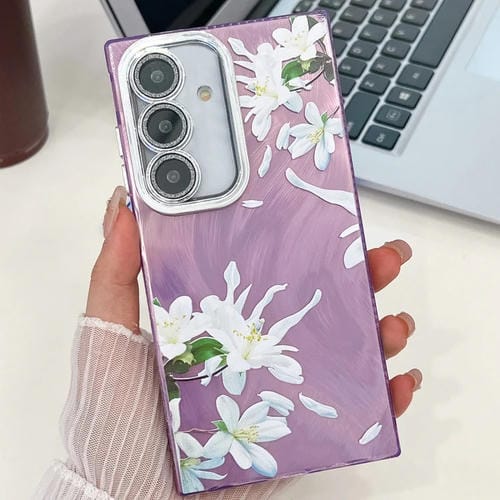 Funda TPU Samsung Galaxy A25 5G Textura Plantas Flores Galvanizadas (Gardenia Fl15)