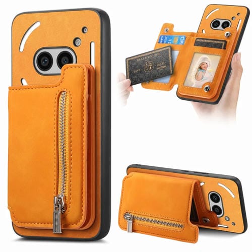 Estuche para Teléfono For Nothing cmf Phone 1 con Cremallera y Tarjetero (Amarillo)