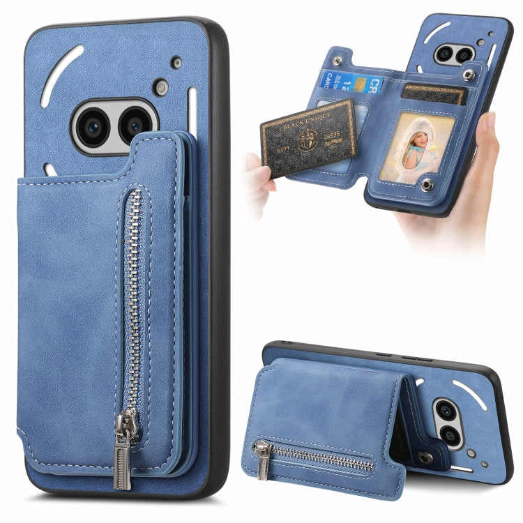 Estuche para Teléfono For Nothing cmf Phone 1 con Cremallera y Tarjetero (Azul)