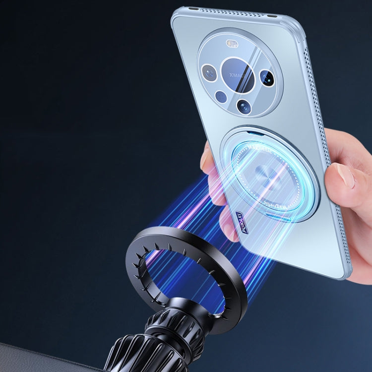 Funda para Teléfono Huawei Mate 60 Pro con Soporte Magsafe y Película para Lente (Azul)