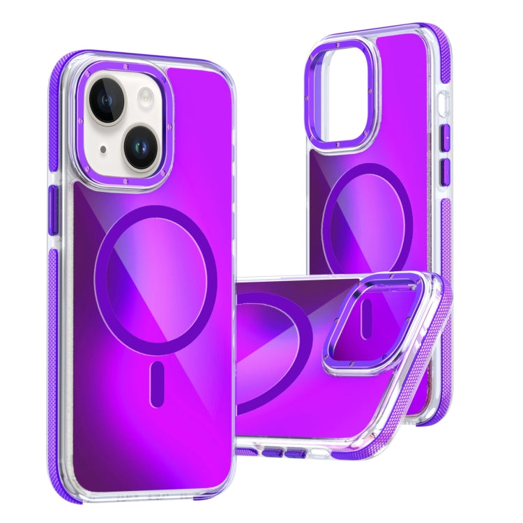 Funda para Teléfono Magsafe iPhone 14 Degradado Dos Colores (Morado)