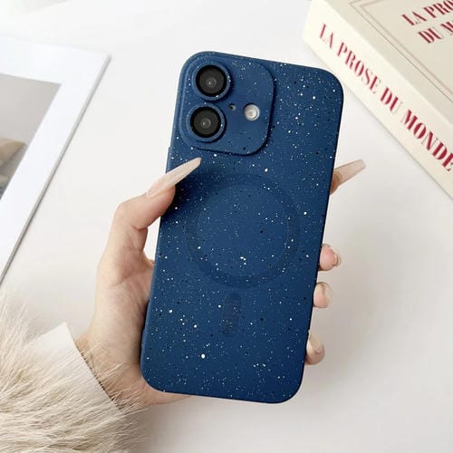 Funda para iPhone 16 Plus TPU a Prueba de Golpes Diseño Cielo Estrellado y Magsafe (Azul Oscuro)