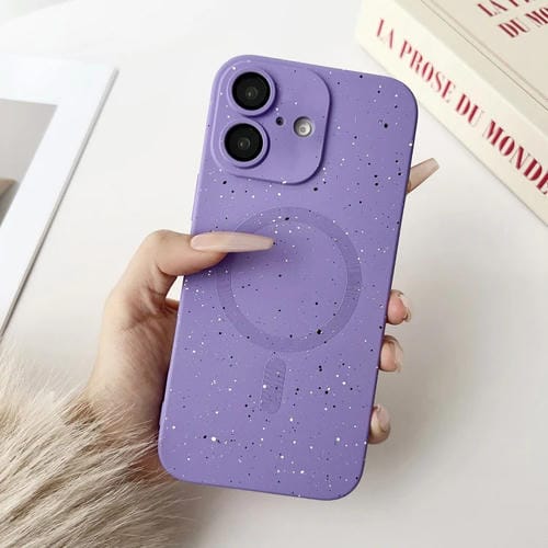 Funda para iPhone 16 TPU a Prueba de Golpes con Magsafe Diseño Cielo Estrellado (Morado)