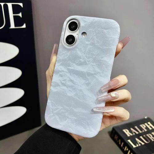 Funda de Cuero Aterciopelado para iPhone 14 con Media Cobertura para PC (Azul)
