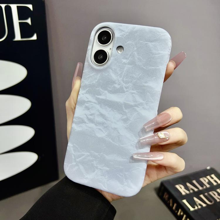 Funda de Cuero Aterciopelado para iPhone 14 Pro Max con Media Cobertura (Azul)