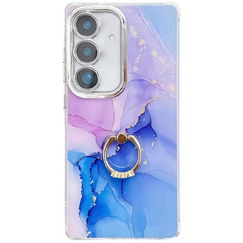 Funda para TelĂ©fono Samsung Galaxy A25 5G Soporte de Anillo MĂĄrmol Galvanizado (PĂșrpura, Azul)
