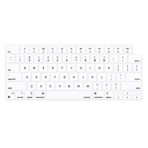 Funda Protectora de Silicona Suave para Teclado Enkay Versión Estadounidense para MacBook Pro 14.2 / Pro 16.2 / Air 13.6 / Air 15.3 (Blanca)