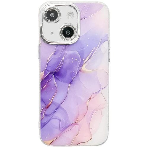 Funda para Teléfono iPhone 13 Textura Mármol Galvanizado (Morado)