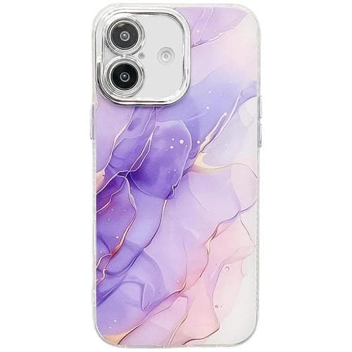 Funda para Teléfono iPhone 16 Plus Textura Mármol Galvanizado (Morado M3)