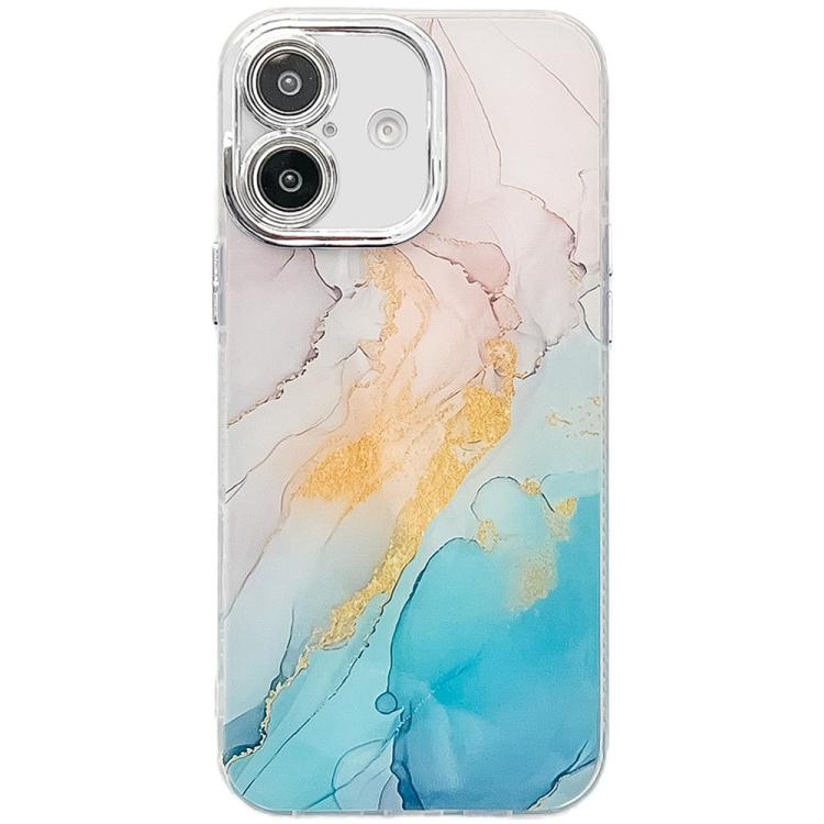 Funda para Teléfono iPhone 16 Textura Mármol Galvanizado (Amarillo Verde)