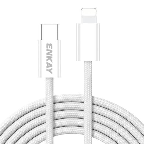 Cable de Datos y Carga USB-C a 8 Pines Enkay CB175 PD 27 W 2 m (Blanco)