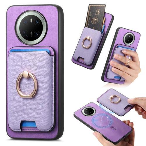 Funda para Huawei Mate 70 Pro con Ranuras para Tarjetas (Morado)