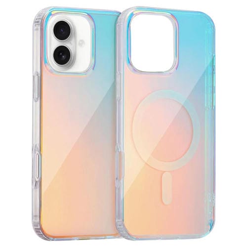 Funda para teléfono iPhone 16 Plus textura grabada láser con Magsafe (Luz Roja)