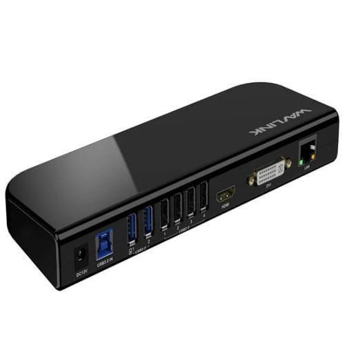 Estación de Acoplamiento Wavlink Ug49Dk1 13 en 1 para Dos Pantallas con Concentrador USB-C para Windows, Mac y Android (Enchufe EE.UU)