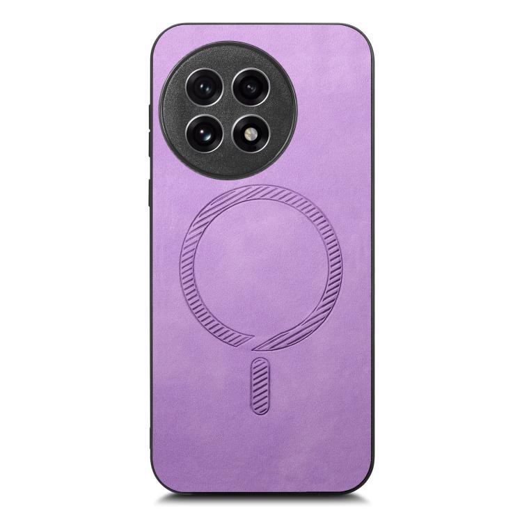 Funda Trasera PU Magsafe Retro para OnePlus 13 (Morado) Color Sólido