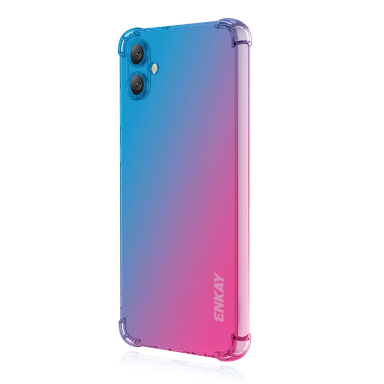 Funda ENKAY Hat-Prince de TPU con degradado y airbag para Samsung Galaxy A07 (azul y rosa)
