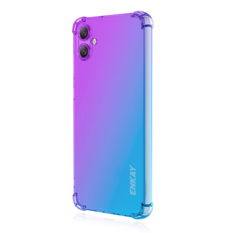 Funda ENKAY Hat-Prince de TPU con degradado y airbag para Samsung Galaxy A07 (morado y azul)