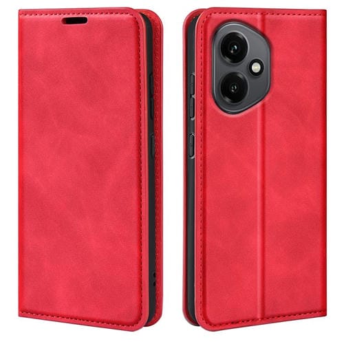 Funda de cuero con ventosa magnética para Honor 400 Global (156,5 mm) (rojo)