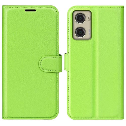 Funda de Cuero con Tapa Horizontal y Textura de Lichi para Motorola Moto G Stylus 5G (2024) con Soporte (Verde)