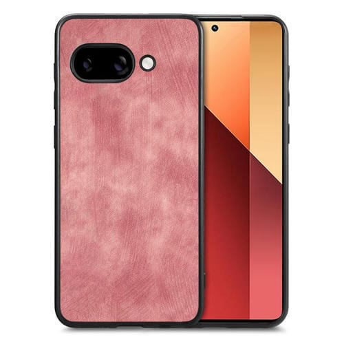 Funda de Cuero Vintage con Tapa Trasera de PC para Google Pixel 9A (Rosa)