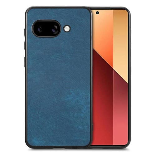 Funda de Cuero Vintage para Google Pixel 9A con Tapa Trasera de PC (Azul)
