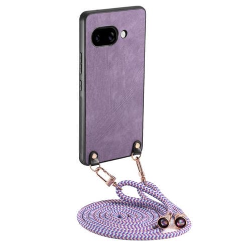 Funda de Cuero Vintage con Correa Cruzada para Google Pixel 9A (Morado)