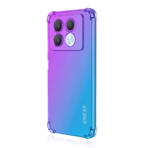 Funda TPU Enkay Hat-Prince con Diseño Sombrero y Bolsa de Aire para Infinix Note 40 5G (Morado y Azul)