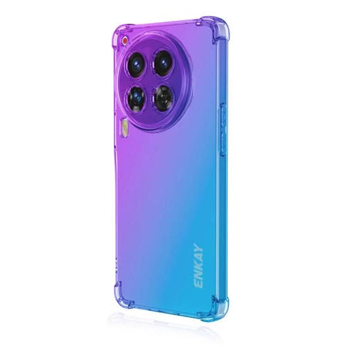Funda para Teléfono Enkay Hat-Prince Gradient Airbag TPU para Tecno Camon 30 Premier 5G (Morado y Azul)