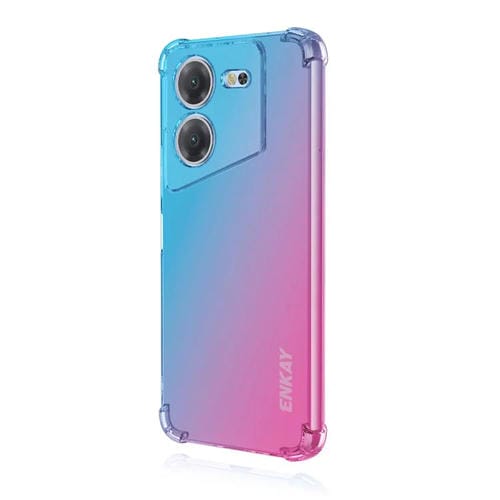 Funda TPU Enkay Hat-Prince para Tecno Pova 5 4G con Bolsa de Aire y Degradado (Azul y Rosa)