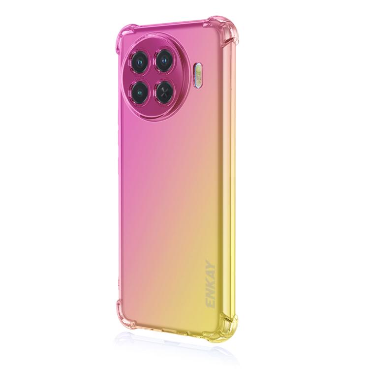 Funda TPU Enkay Hat-Prince Gradient Airbag para Tecno Spark 20 Pro+ 4G (Oro Rosa)