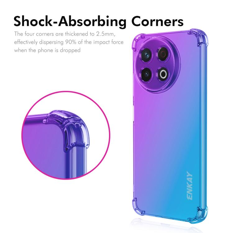 Funda TPU Enkay Hat-Prince Gradient Airbag para Tecno Spark 30C 4G (Azul y Rosa)