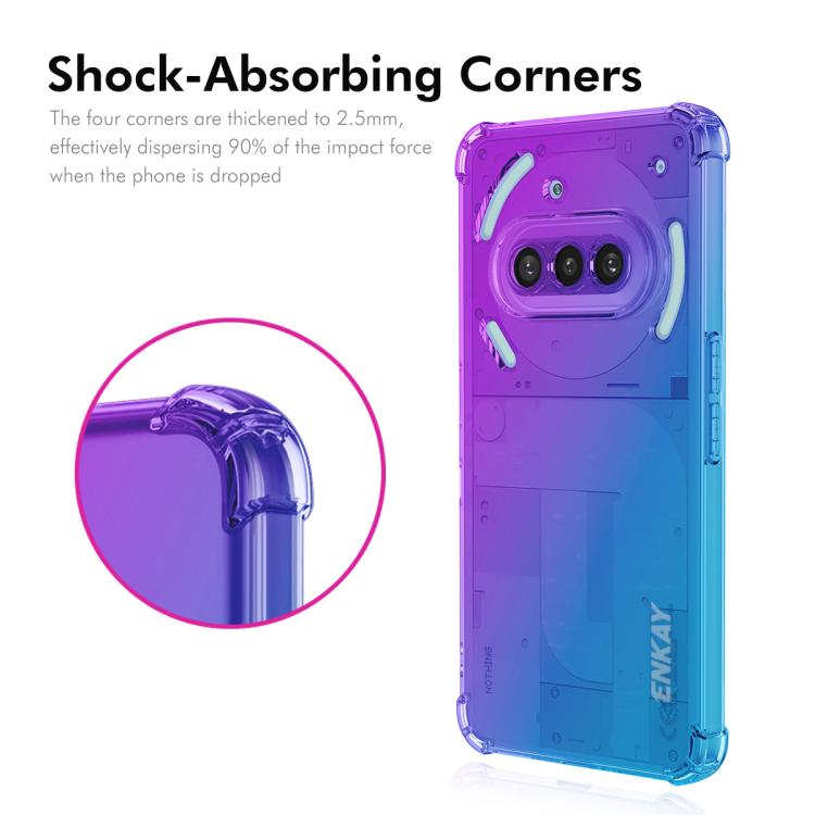 Funda TPU para Teléfono 3A Enkay Hat-Prince con Degradado y Airbag (Azul y Rosa)